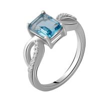 Sidabrinis žiedas su London Blue topazu 1,484 ct (2062585) 3,21 g. 925 pavyzdžiai 17.5 mėlyna