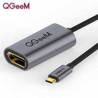 USB C į DisplayPort adapterio laidas, 4K@60Hz USB 3.1 Type C Thunderbolt 3 Suderinamas su moterišku DP kabeliu, skirtu MacBook Galaxy Huawei 18cm juoda