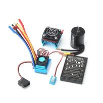 3650 bešepetėlis variklis 3100KV su 80A bešepetėliu ESC aušintuvo programavimo kortele, skirta 1/8 1/10 RC automobiliui 60A įvairiaspalvis
