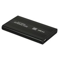 USB2.0 nešiojamasis kietojo disko dėklas 2,5 colio išorinis SATA HDD korpusas USB2.0 aliuminio lydinio korpusas, skirtas juoda