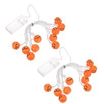 Helovino styginiai šviestuvai Šventiniai dekoratyviniai žibintai Styginių lempų atmosfera Helovino dekoravimo šviesa 2 meters 2 packs oranžinė