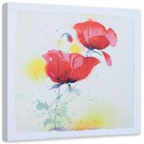 Spaudinys ant drobės Raudonos aguonos 30x30 raudona