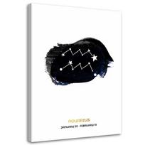 Drobės spaudinys Vandenio Zodiako Horoskopas. 40x60 juoda/balta