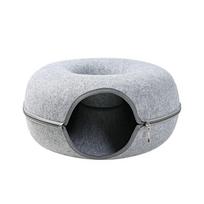 Ramidos Kačių Tunelis Lova Natūrali Augintinio Katės Urvas Apvalus Nuimamas Vidaus Interaktyvus Žaislas Namelis Mažiems Šunims Šuniukams Reikmenys L šviesiai pilka spalva
