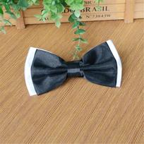 [brisand] Fashion Men And Women's Business Formal Solid Color Patchwork Bow Tie One Size juoda
