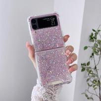 Skirtas Samsung Galaxy Z Flip 4 Case 3 Fantasy Sequin permatomas sulankstomas dėklas, skirtas Samsung Z Flip 3 Flip4 smūgiams atsparus kietasis dangtelis Samsung Z Flip 1