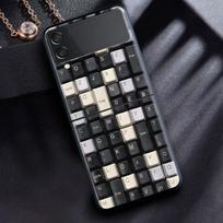 Sulankstomas dėklas skirtas Samsung Galaxy Z Flip 4 sulankstomas juodas minkštas kraštas Coque Zflip3 aukštos kokybės telefono dangtelis retro vintage fotoaparatui Samsung Z Flip 3