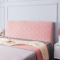Modernus storas galvūgalio užvalkalas Minkštas pliušinis dygsniuotas aksominis lovos galvos apdangalas Vienspalvis plaunamas baldų lovos užvalkalas nuo dulkių W100 x H70cm rožinė