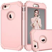 Smūgiams atsparus telefono dėklas, skirtas iPhone 14 13 12 11pro Max Xr X Xs Max 14plus, 3 sluoksnių hibridinis, visiškai apsaugantis, apsaugotas nuo smūgių, šarvuotas dangtelis For iPhone 13 rožinio aukso spalvos