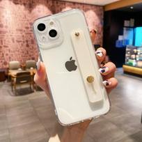 Fluorescent Color Transparent Wrist Strap Phone Case For Iphone 13 12 11 Pro Max X Xr Xs Max 7 8 Plus Se 20 Soft Silicone Cover For iPhone 13 Pro
