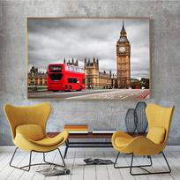 Vintažinis Big Ben Architektūros Busbridge Pastato Drobės Paveikslas Plakatai ir Spaudiniai Skandinaviškas Sienų Menas Paveikslas Svetainei 21x30 No Frame