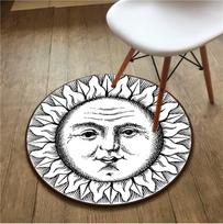 Žvaigždėtos saulės ir mėnulio kilimėlis jogos kilimėlis, skirtas mankštos baro svetainei, apvalus kilimas, meniškas grindų kilimėlis. Diameter 60cm