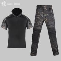 Hanye+Dragon Armor Training Camo+Varlės kostiumas Varlės kostiumas Trumpomis rankovėmis varlės kostiumas Camo L juoda