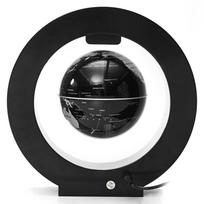 4 colių O formos automatinis pasukimas LED magnetinė levitacija plaukiojantis gaublys Pasaulio gaublio žemės žemėlapis Namų biuro dekoras Mokyklos edukacinis OWZ Uk black