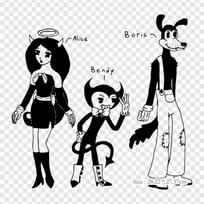 Angel Bendy Bendy And The Ink Machine Lyginimo pleistrai Šilumos perdavimo spaudos vinilo pleistrai Lipdukas drabužiams Pasidaryk pats aplikacijos Skalbiami pleistrai gray