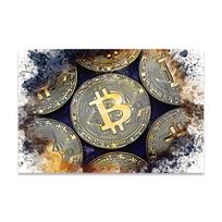 Graffiti Bitcoin Crypto Art Abstrakčios drobės tapybos plakatai ir spaudiniai Sienų menas Motyvuojantis paveikslas gyvenamojo kambario dekoravimui Cuadro 21x30 No Frame