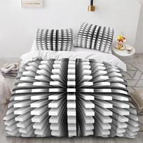 Namų patalynės komplektas Queen King Viso dydžio viengulė lova Spalvota tuščiavidurė spausdinta antklodės užvalkalas ir pagalvės užvalkalas Namų patalynė Patogus antklodės užvalkalas UK Single 135x200cm gray