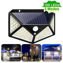 100LED daugiafunkcinė saulės lemputė kiemo tako gatvės šviesa lauko sienų tvoros apdaila judesio jutiklis vandeniui atsparus garažo šviestuvas saulės sieninis šviestuvas 100 LED