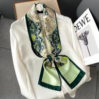 Skinny Silky Scarf Liemuo Ilga Siaura Kaklo skara Maišelio rankena 150*15cm gelsvai ruda