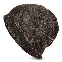 Vegvisir Vikingų Kompaso Ornamentas Vyriškas Madingas Megztas Kepuraitė Šiaurės Mitologija Kaukolės Kepurės Unisex Moteriškos Medvilninės Kepurės One Size gray