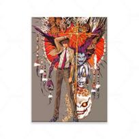 medžio masyvo rėmas Klasikinis anime serijos Death Note Plakatai Retro plakatų Baras Kambario apdaila Menas Drobės Paveikslai Namų sienų dekoras 15*20cm(with frame) brown