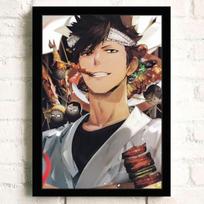 solid Wood Frame Japanese Anime Haikyuu! Volleyball Wall Art Canvas Painting Nordic Posters And Print Pictures Modern Living Room Home Decoration 15*20cm(with frame) black