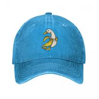 Banana Duck Kawaii Trucker Hat Stuff Casual Distressed Denim Snapback Cap For Unisex Adjustable One Size