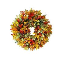 1Pc Artificial Front Door Wreath Fake Wreath Plastic Fake Flower Eucalyptus Wreath for Indoor and Outdoor Home Halloween In Autumn Door Decoration S įvairiaspalvis