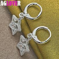 925 svarų sterlingų sidabro žvaigždės lašas auskarų papuošalai 3.00*1.20cm white