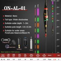 ONLYOU Nano Purple Light Elektroninė žuvų plūdė šalta šviesa Didelio ryškumo naktinės žvejybos plūdė, didelio jautrumo karosų vandens be šešėlių 2/4 vnt. 2pcs gray