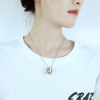 OPK Stainless Steel Pendant Classic Couple Necklace rožinio aukso spalvos