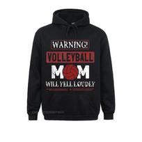 Casual Warning Will Yell Loudly Volleyball Mom T-Shirt Women Funny Unisex Sweatshirts High Quality Long Sleeve Hoodies Hoods 2XL brown
