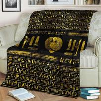 3D Egipto faraono hieroglifų simbolių pledas, minkštas užklotas namams, miegamajam, lovai, sofai, iškylai, kelionėms, biurui 130x150cm black