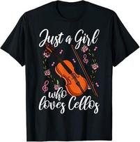 Violončelės mylėtojas tiesiog mergina, kuri myli violončeles Aukščiausios kokybės unisex marškinėliai S