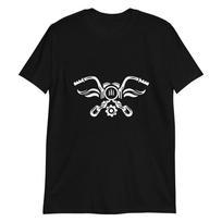 Chopper Motorcycle Steering Wheel Black White Man Harley Fan Unisex T-Shirt S