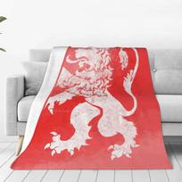 Lion Rampant Red Watercolour Four Seasons Comfortable Warm Soft Throw Blanket Lion Rampant Heraldry Sigil Medieval Charge 75x100cm (30x40inch)