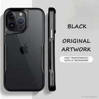 Prabangus galvanizuotas TPU minkšto rėmo telefono dėklas, skirtas iPhone 15 14 13 12 11 Pro Max smūgiams atsparus apvalkalas akrilinis skaidrus galinis dangtelis For iPhone 15 juoda