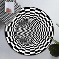 3D Iliuzijos Kilimas Stereoskopinis Apskritas Kilimas Spąstų Raštas Grindų Geometriniai Spiraliniai Pagalvėlės Sukūrio Raštas Optinis Bedugnis Kilimėlis Kilimai 60cm