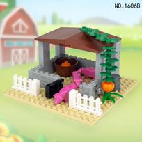 M1606B „Happy Farm Pig Farm“ statybinių blokelių žaislai black