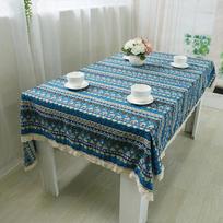Table Cloth With Tassel Printing Bohemia Vintage Tablecloth Linen Rectangular Elegant Table Cover Wedding Party Home Textile 140x180cm raudona