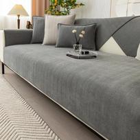 Plain Sofa Slip Covers Chenille Modern L Shaped Couch Cover Armchair Furniture Protector Sofa Cushion All Season Cushion cover30x50cm smėlis