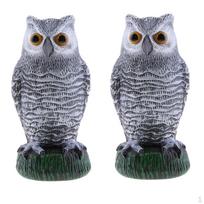 2x plastikinis pelėdų jaukų sodas, 6 cm / 10,24 colio aukštis gray