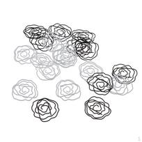 20Pcs Rose Flower Shape Paper Clip Binder Book Mark for Office Organize gray