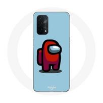 Coque pour Oppo A74 5G Among Us jeu vidéo Fond bleu mėlyna