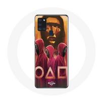 Coque Samsung Galaxy A21S Squid Game Masques Triangle carré et Cercle dessin
