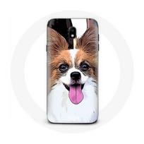 Coque pour Samsung Galaxy J7 2017 Épagneul nain continental papillon Chiot Blanc et marron
