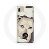 Coque pour Samsung Galaxy A10 Chien de Pitbull Blanc