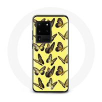 Case - Samsung - Galaxy S20 Ultra - Butterflies - Yellow - Soft geltona