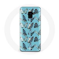 Coque pour Samsung Galaxy A8 Plus papillons Fond bleu