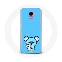 Coque pour Samsung Galaxy A8 2018 Bangtan BTS BT21 Koya RM Fond Bleu